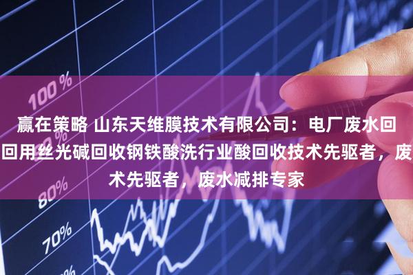 赢在策略 山东天维膜技术有限公司：电厂废水回用钢帘线酸回用丝光碱回收钢铁酸洗行业酸回收技术先驱者，废水减排专家