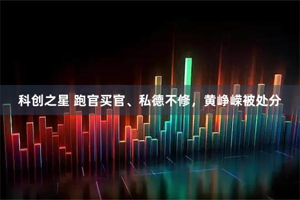 科创之星 跑官买官、私德不修，黄峥嵘被处分